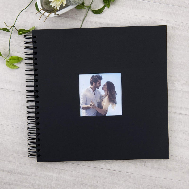 Gearchic 12 x 12 Inch Large DIY Scrapbook Photo Album with Window Design Cover 80 Pages Craft Paper Memory Book for Weeding Anniversary Travel and Baby (Black) - Image 2